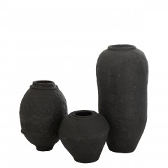 XL VASE PAPER MACHE BLACK 